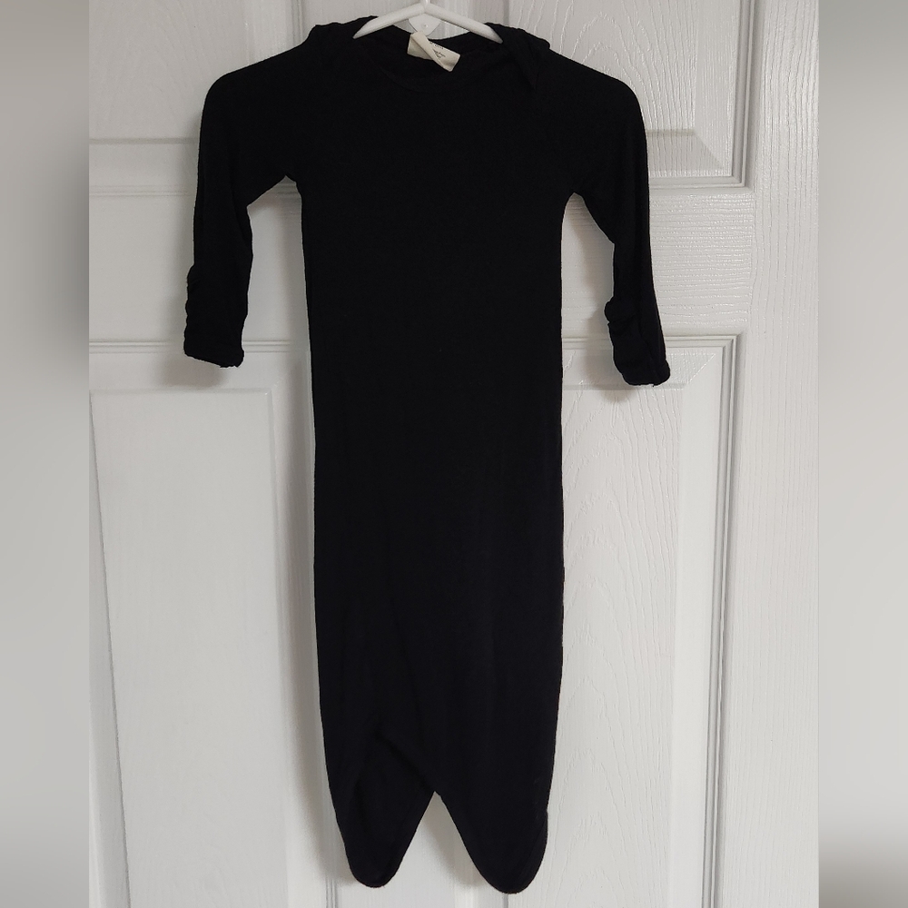 Cozy Black Kids Knoted Gown